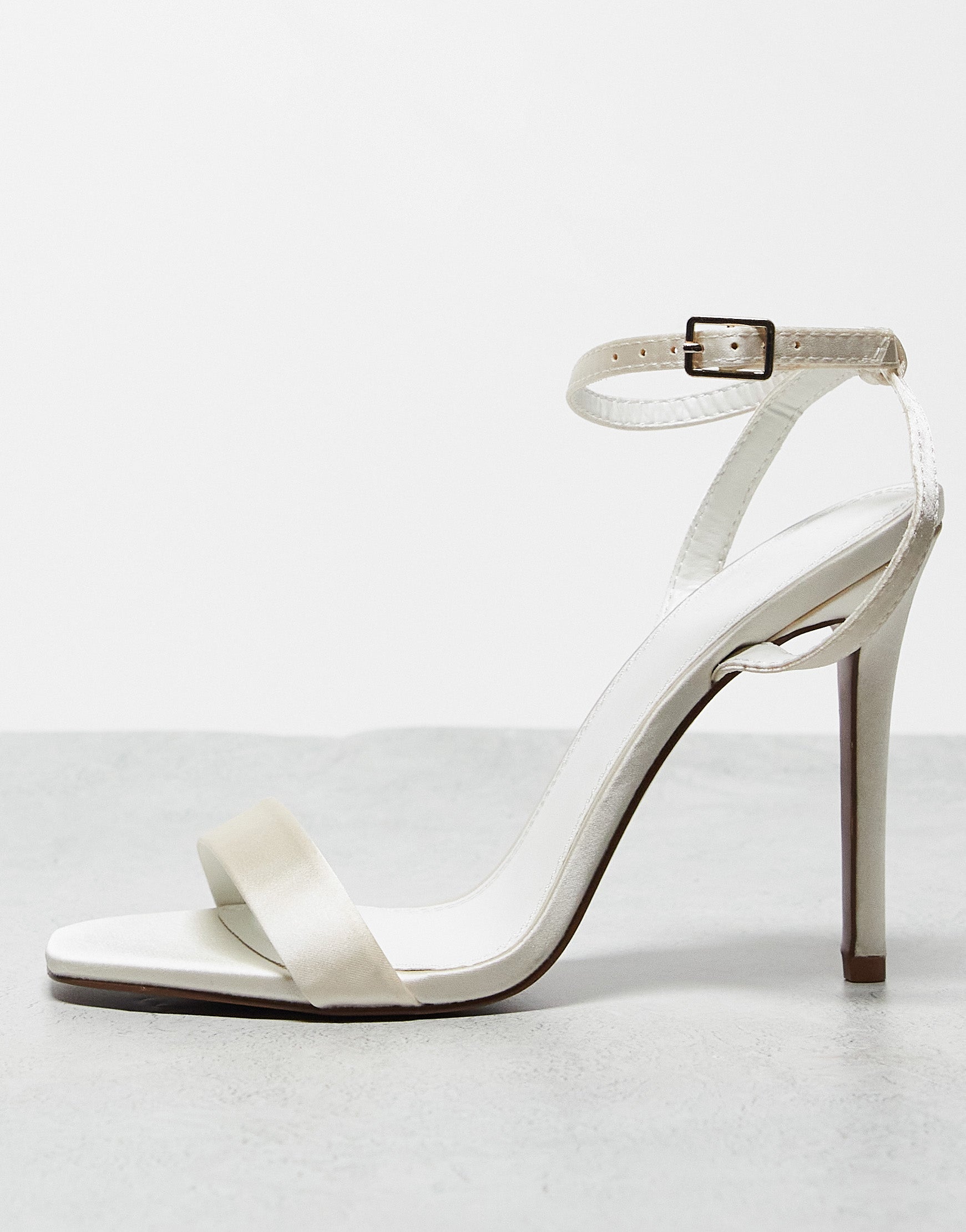 ASOS DESIGN Neva barely there heeled sandals in ivory ASOS Sample Sale