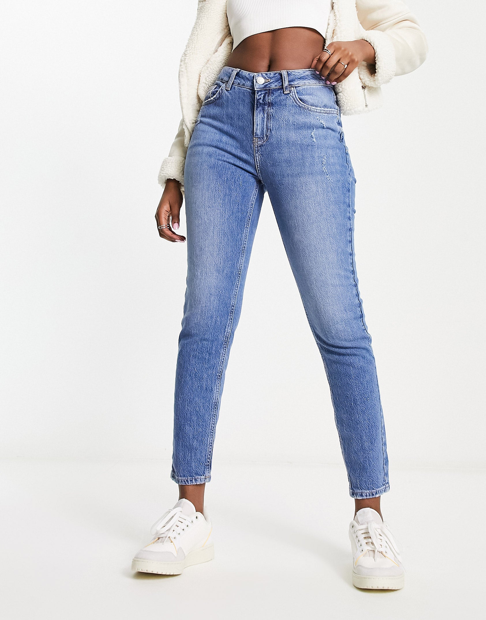 New Look slim leg jeans in authentic mid blue wash ASOS Sample Sale