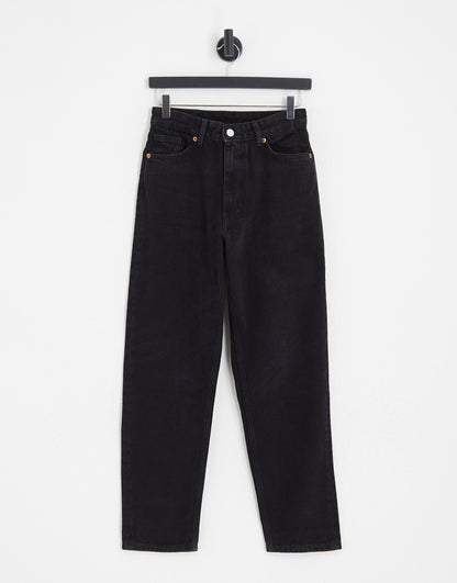 Monki Taiki high waist mom jeans in black