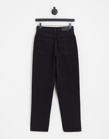 Monki Taiki high waist mom jeans in black