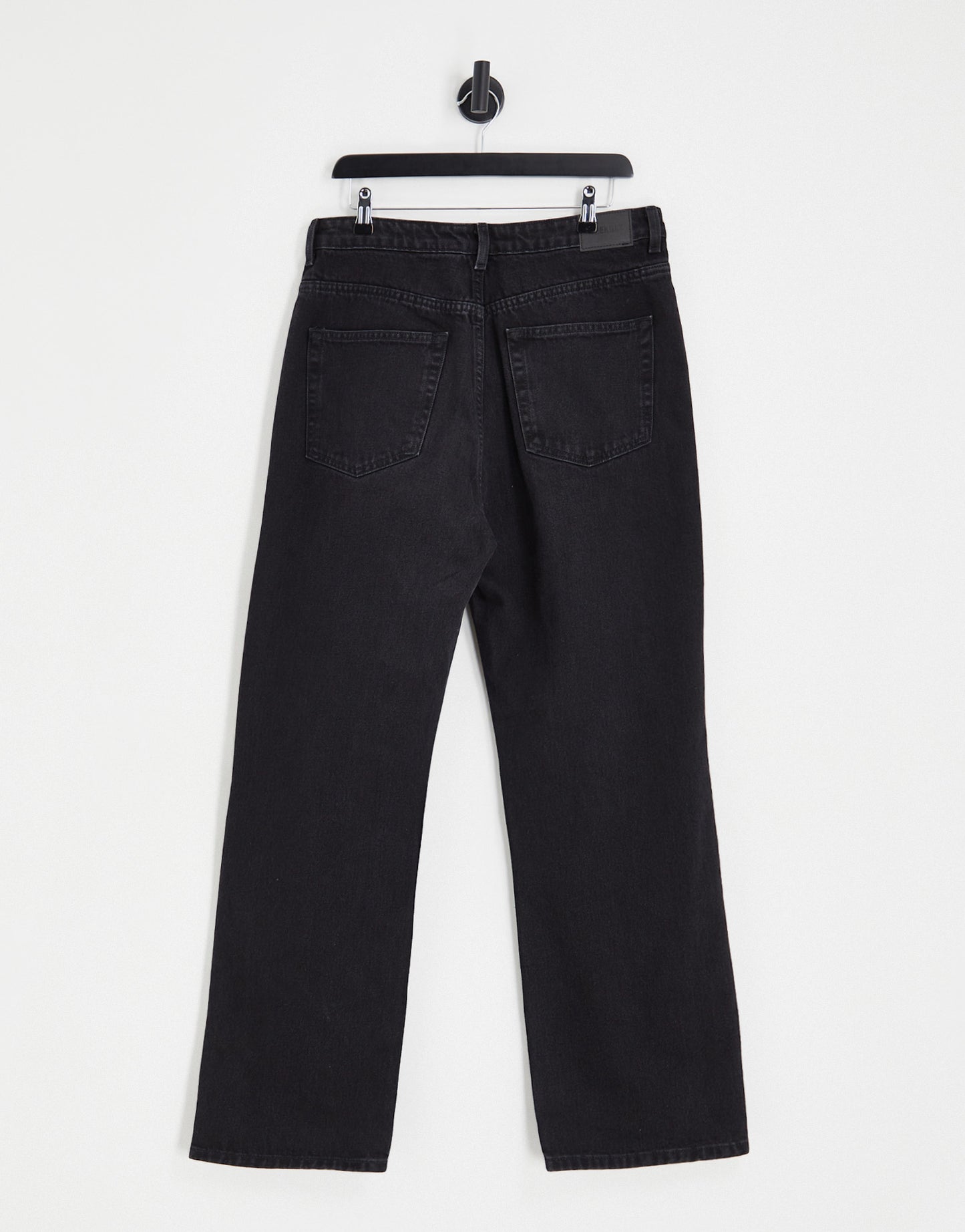 Weekday Rowe extra high waist straight leg jeans in echo black - BLACK