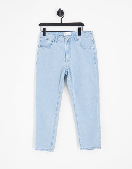 ASOS DESIGN tapered fit jeans in light stone wash blue - MBLUE