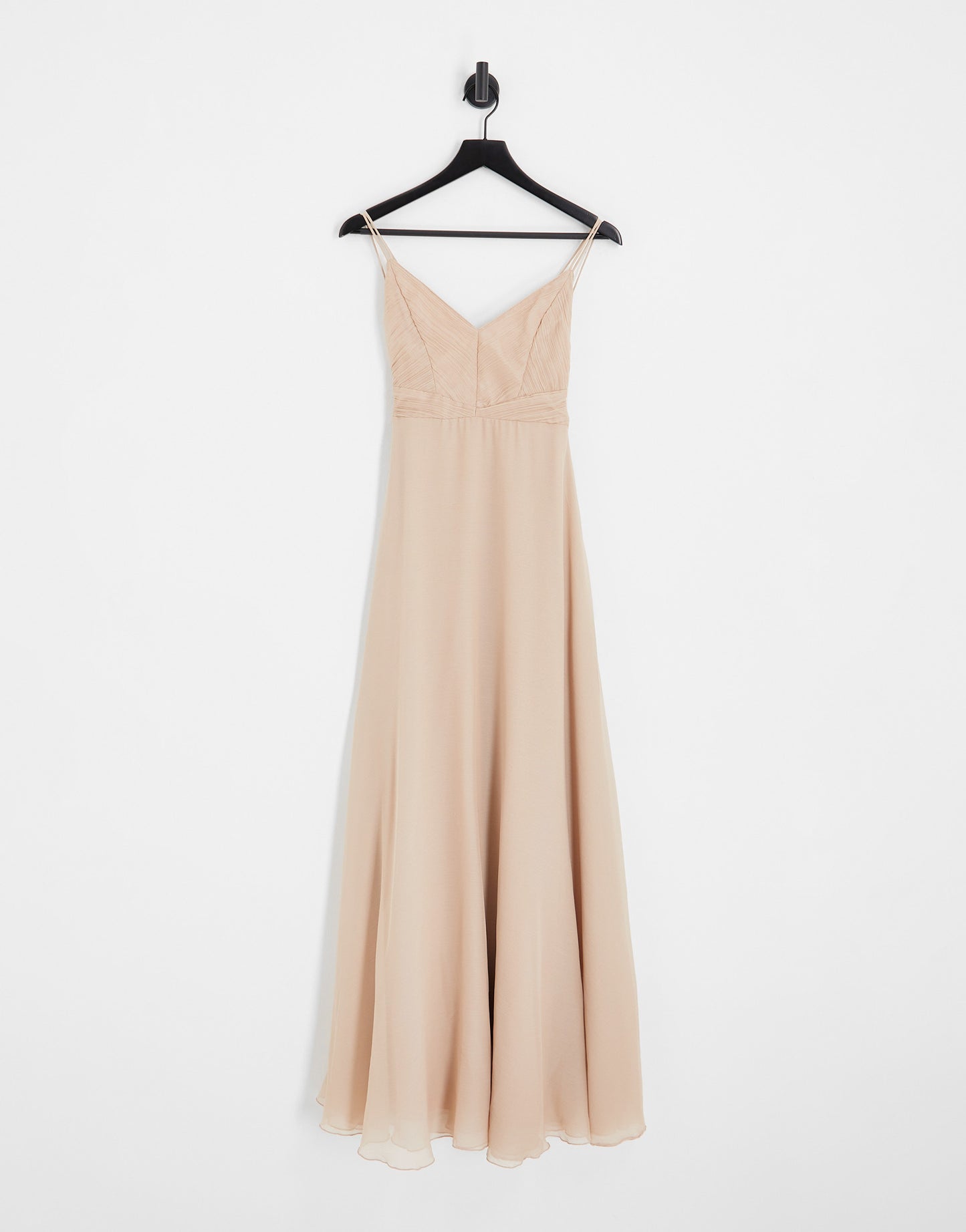 ASOS DESIGN Bridesmaid cami maxi dress with ruched bodice and tie waist