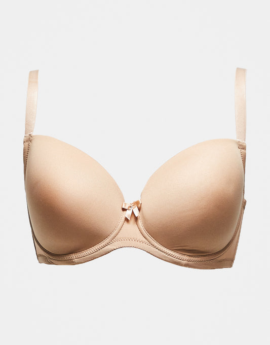 Ivory Rose Fuller Bust plain t-shirt bra in beige