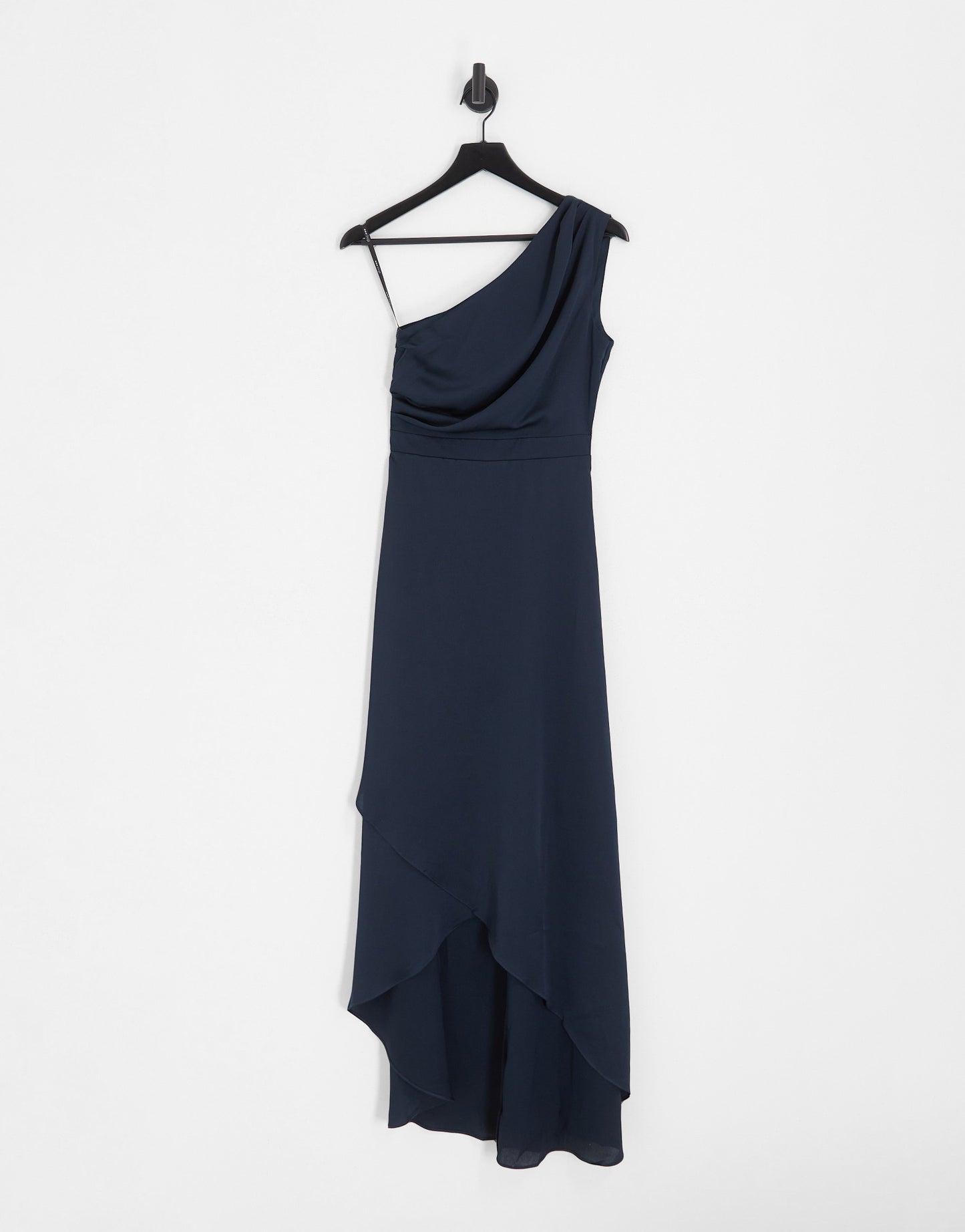 TFNC Bridesmaid one shoulder maxi dress in navy