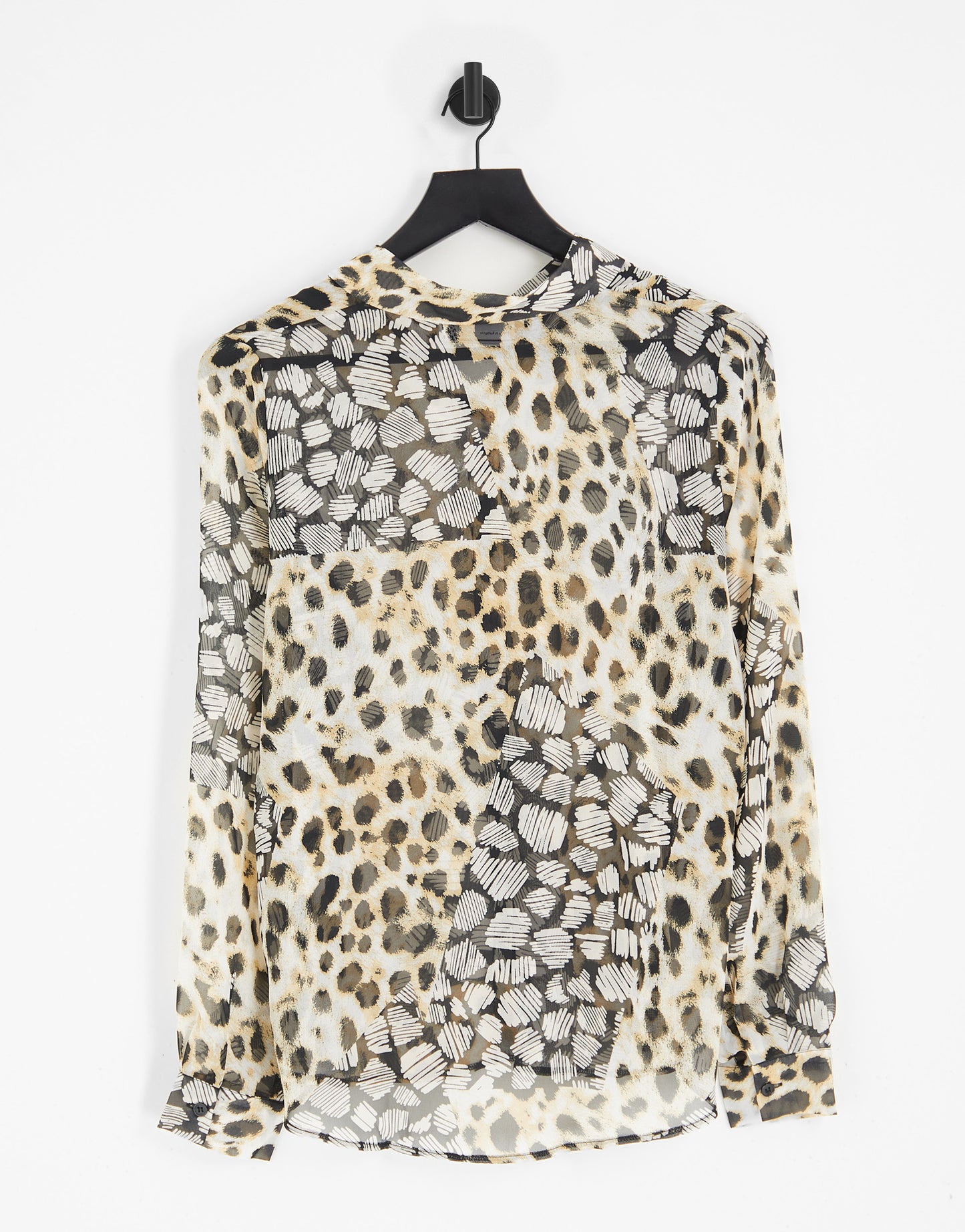 ASOS DESIGN long sleeve soft shirt in mixed animal scarf print