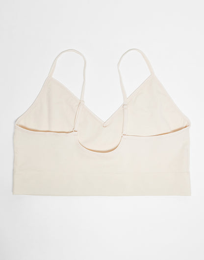 Lindex seamless rib cami bralette in beige