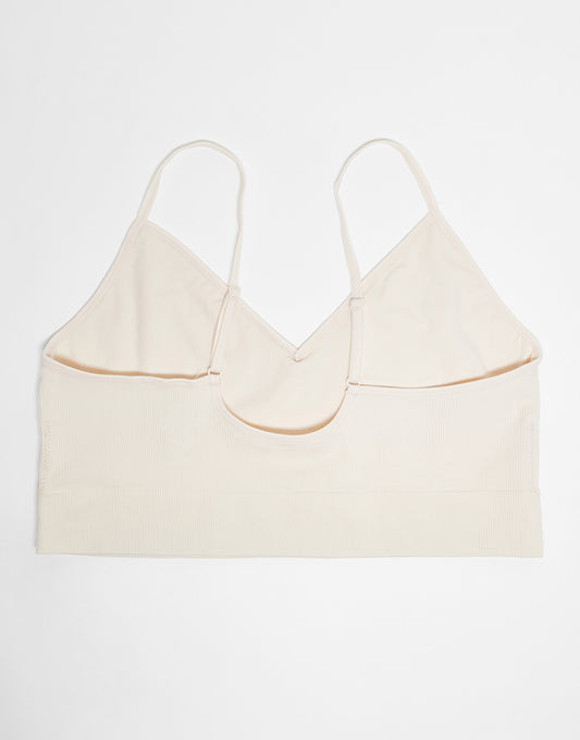 Lindex seamless rib cami bralette in beige