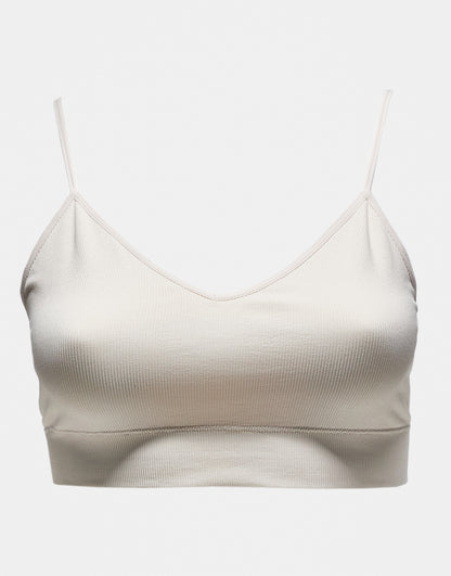 Lindex seamless rib cami bralette in beige