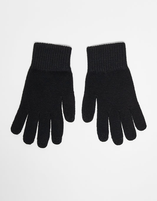 ASOS DESIGN touch screen gloves in polyester in black