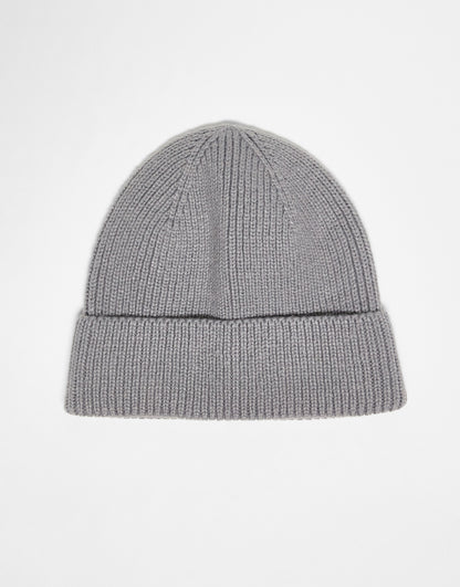 ASOS DESIGN fisherman ribbed beanie in grey