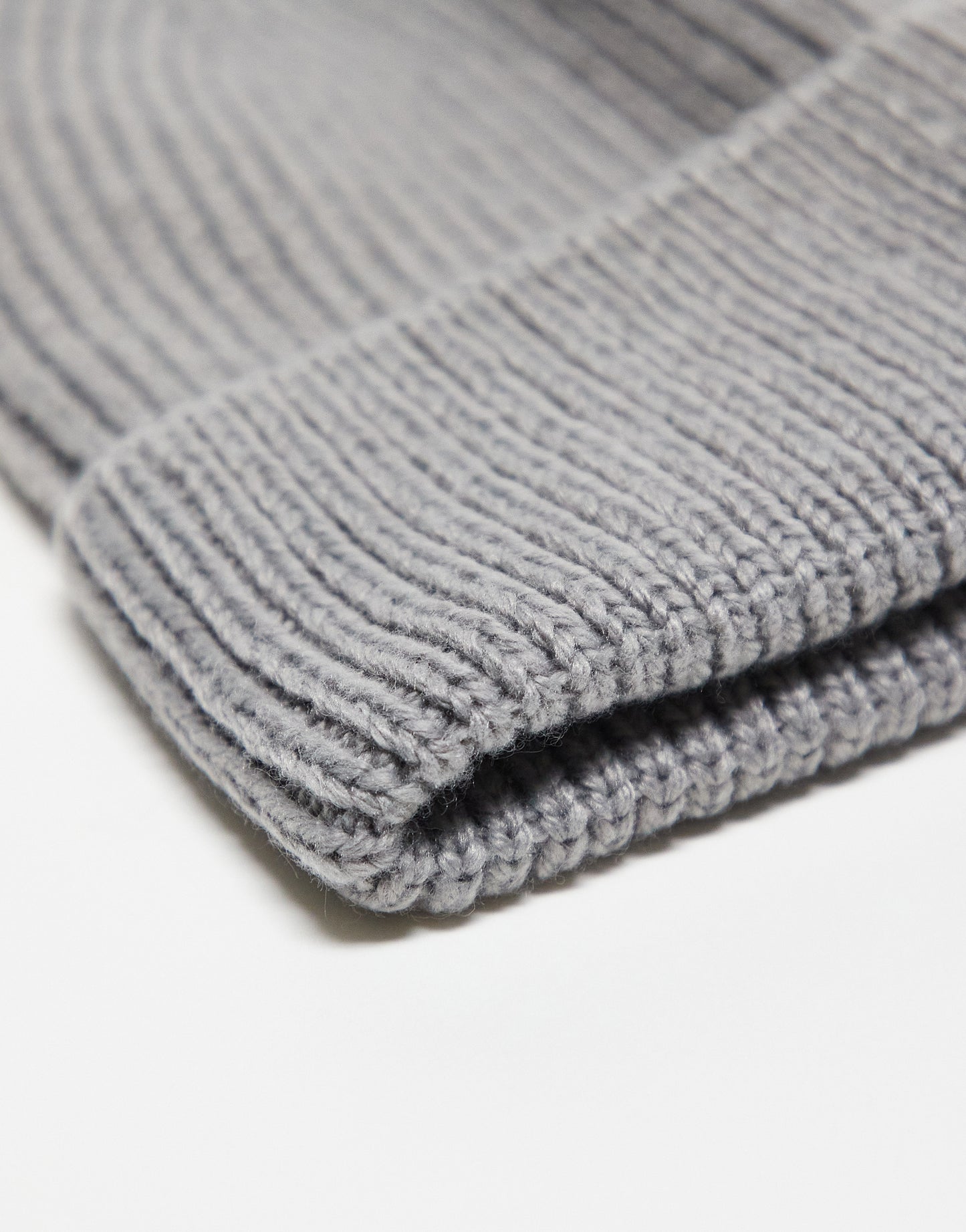 ASOS DESIGN fisherman ribbed beanie in grey