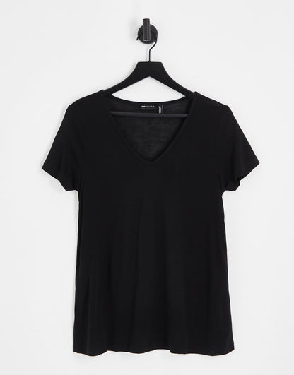 ASOS DESIGN Maternity relaxed v neck t-shirt in black