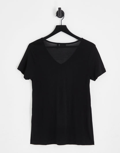 ASOS DESIGN Maternity relaxed v neck t-shirt in black