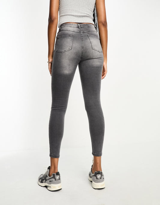 Parisian Tall skinny jeans with knee rips in grey