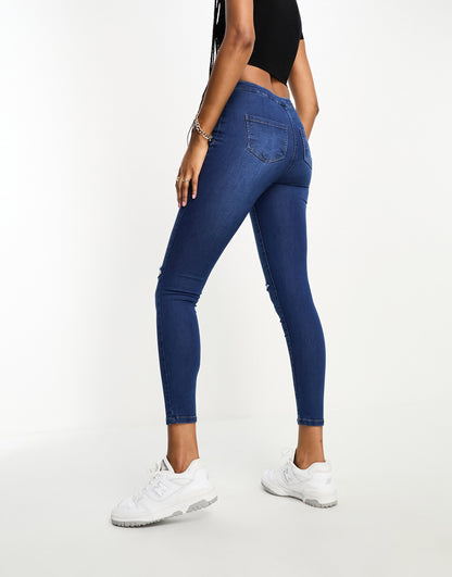 Parisian Tall skinny jeans in mid wash blue