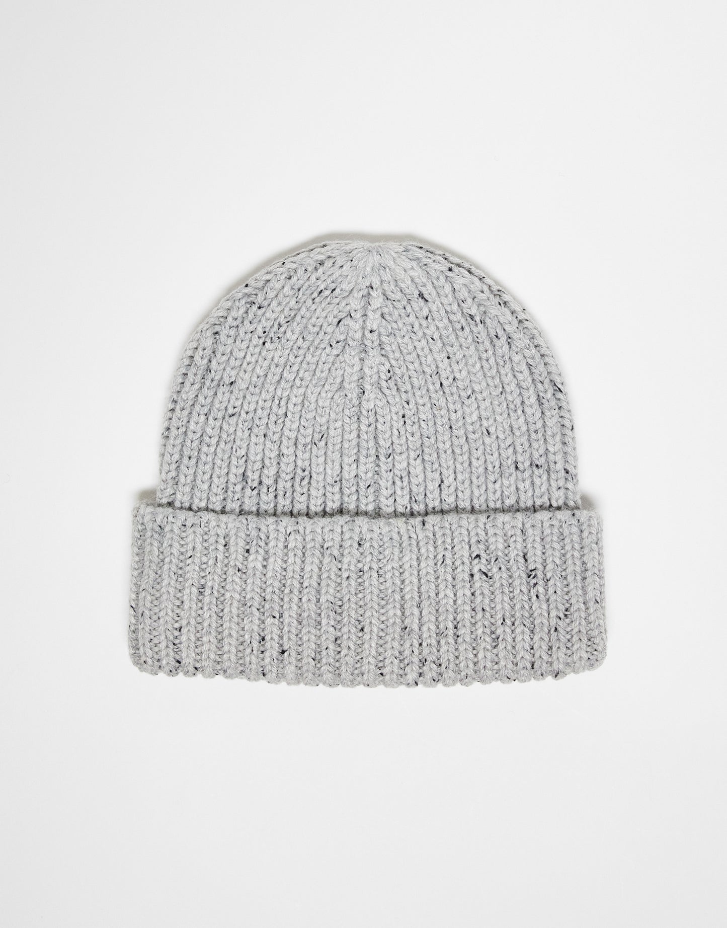 ASOS DESIGN chunky neppy beanie with deep turn up in grey