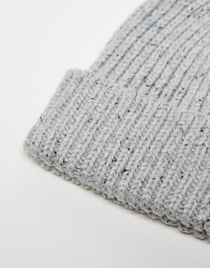 ASOS DESIGN chunky neppy beanie with deep turn up in grey