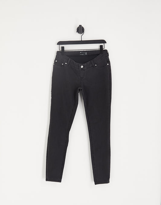 ASOS DESIGN Maternity ultimate skinny jeans in washed black with over the bump waistband