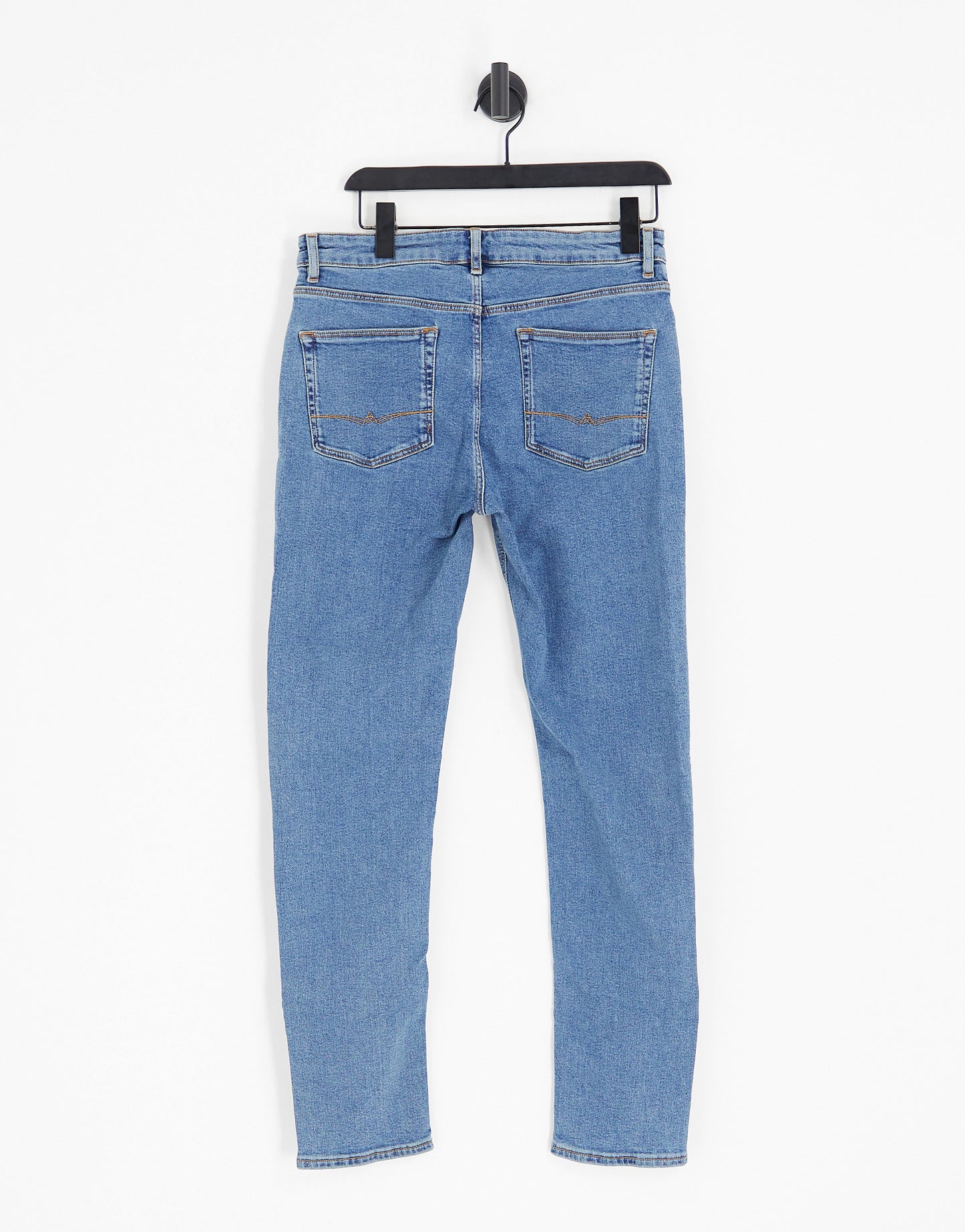 ASOS DESIGN skinny jeans in flat mid wash blue