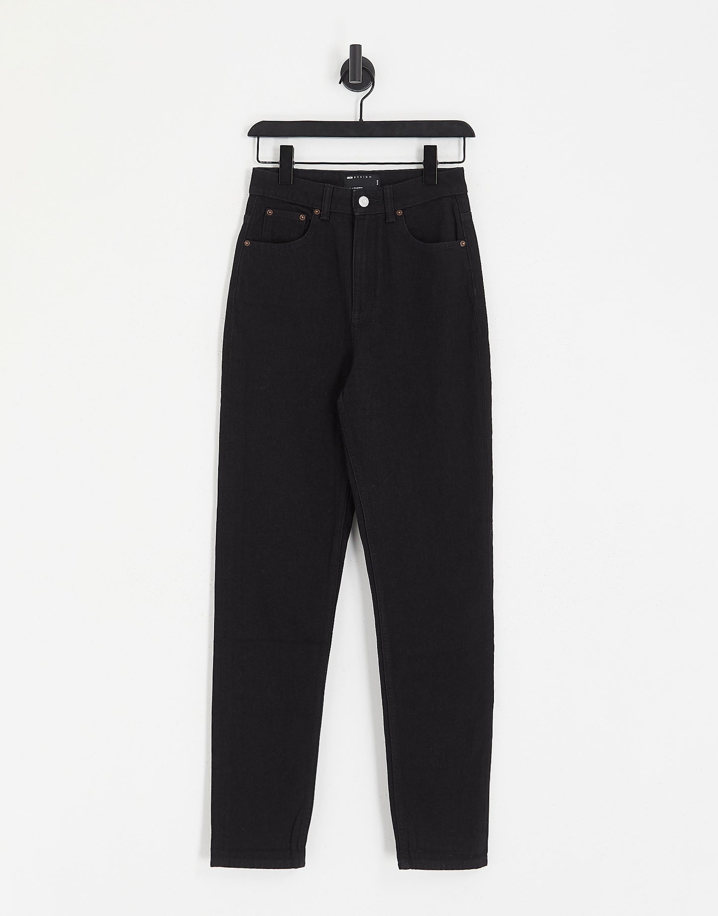 ASOS DESIGN slim mom jeans in clean black