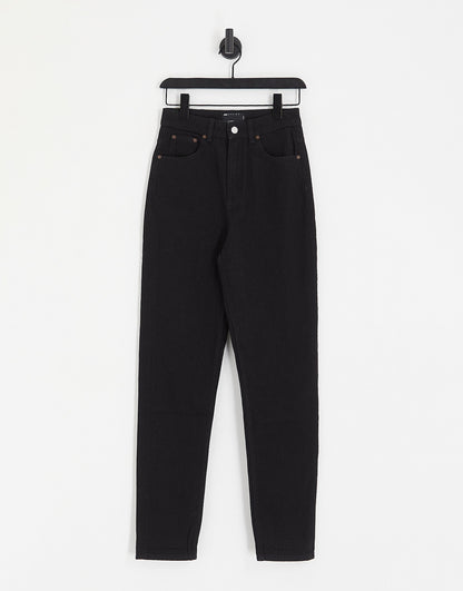 ASOS DESIGN slim mom jeans in clean black