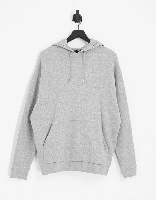 ASOS DESIGN oversized hoodie in grey marl