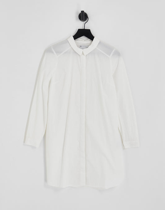 ASOS DESIGN cotton mini shirt dress in white