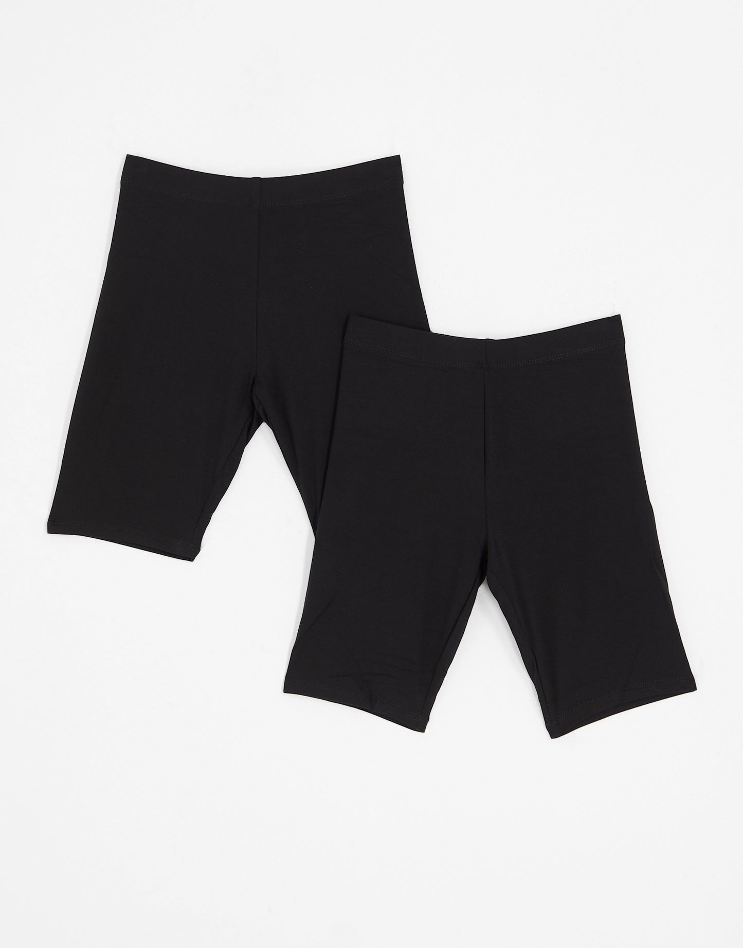 ASOS DESIGN 2 pack basic legging shorts in black