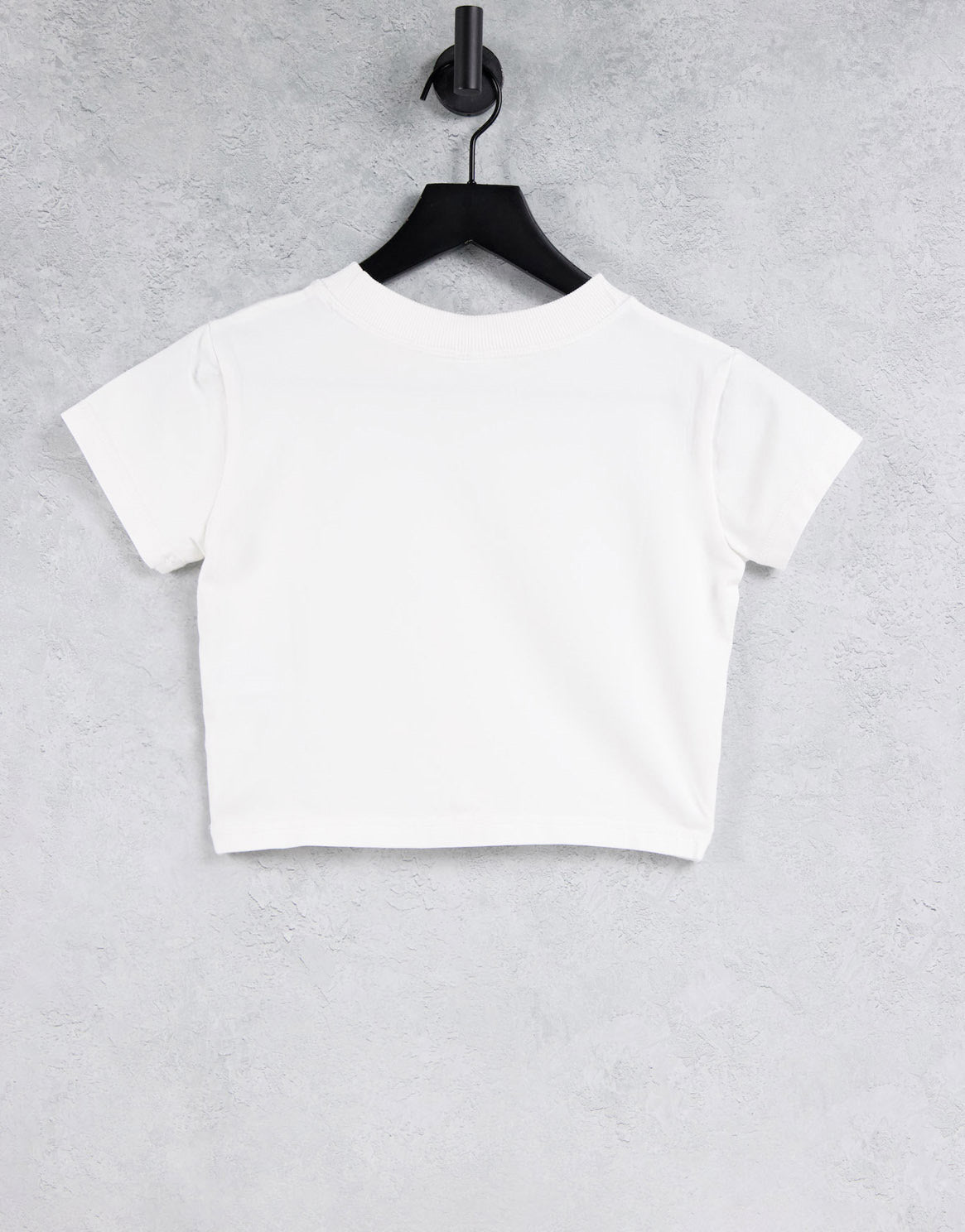 Reebok small central logo super cropped high neck t-shirt in white