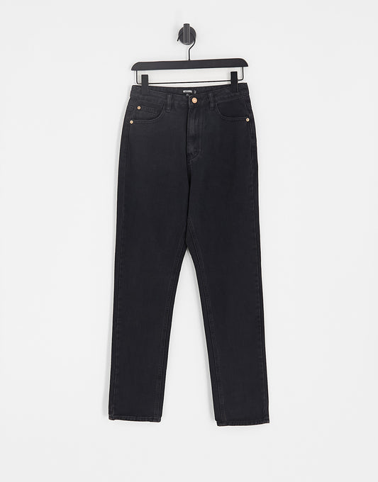 Missguided Riot high waist mom jeans in black