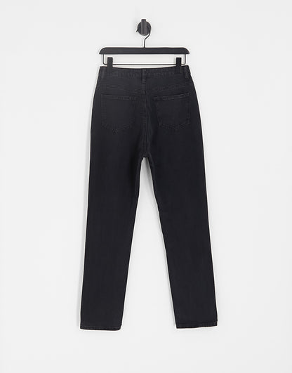 Missguided Riot high waist mom jeans in black