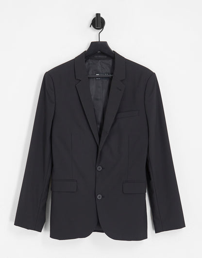 ASOS DESIGN skinny suit jacket in black