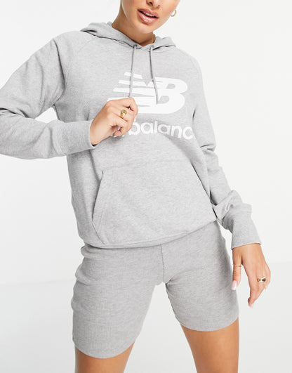 New Balance large logo hoodie in grey