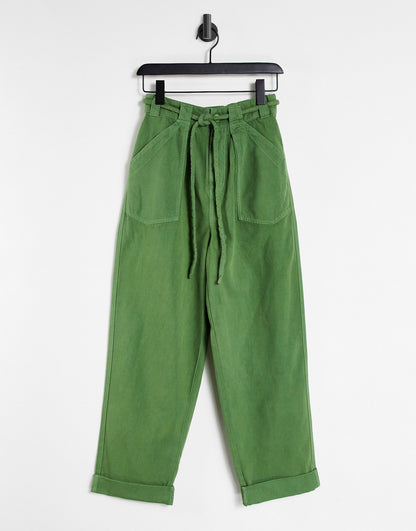 Free People lights down straight leg trousers with turn ups