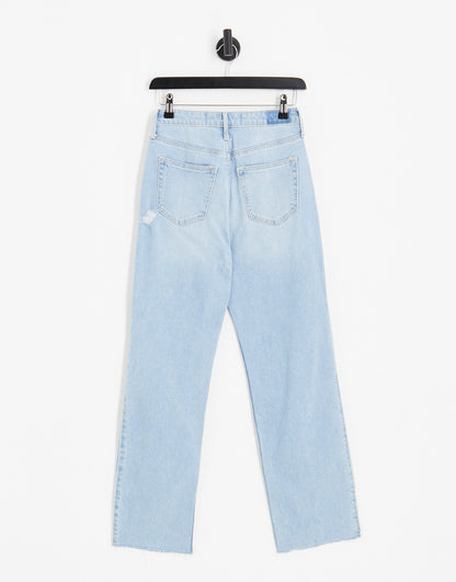 Hollister boyfriend patchwork jeans in light wash blue