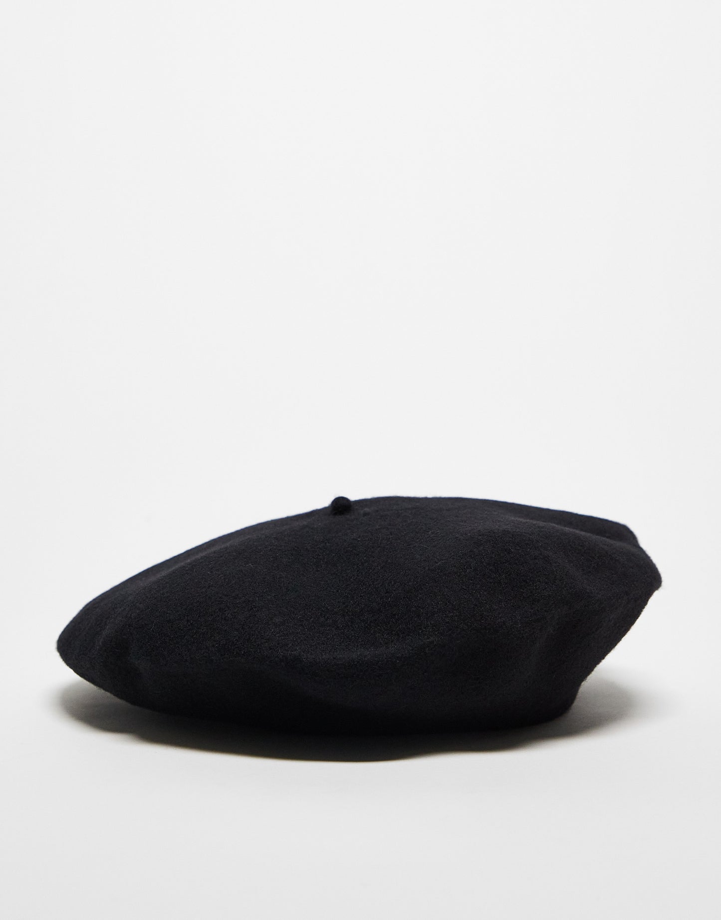 ASOS DESIGN wool beret with improved fit in black