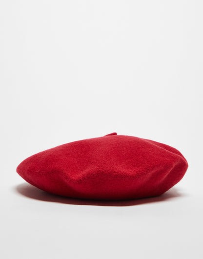 ASOS DESIGN wool beret with improved fit in red