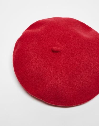 ASOS DESIGN wool beret with improved fit in red