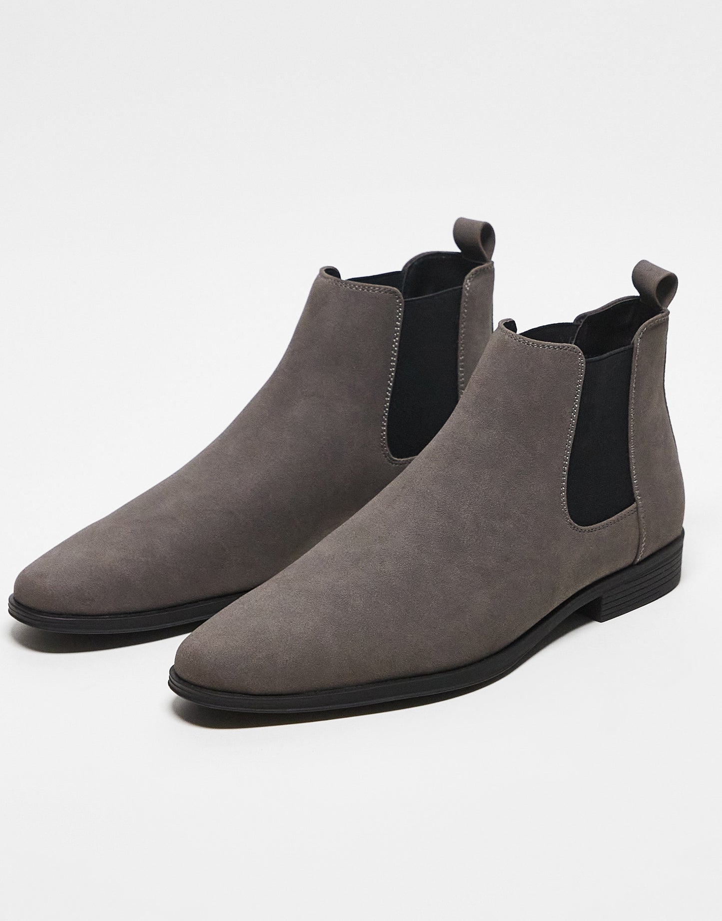 ASOS DESIGN chelsea boots in grey faux suede