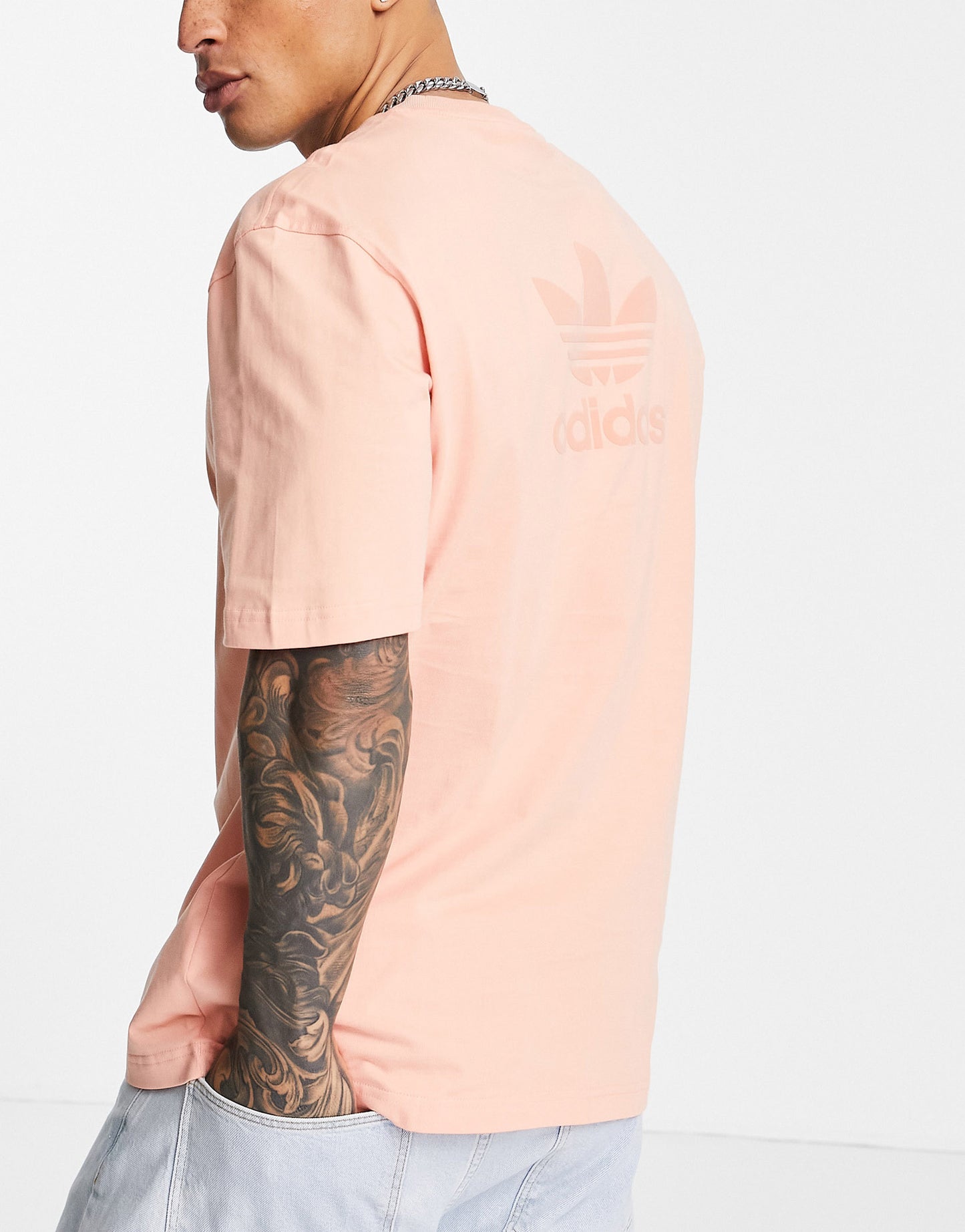 adidas Originals trefoil marshmallow t-shirt in blush