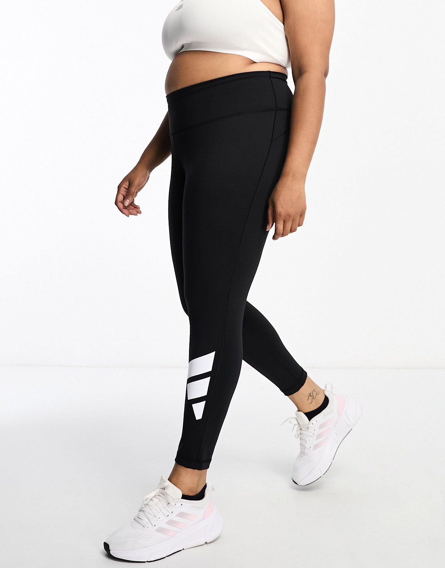 adidas Training Plus 3 BAR leggings in black