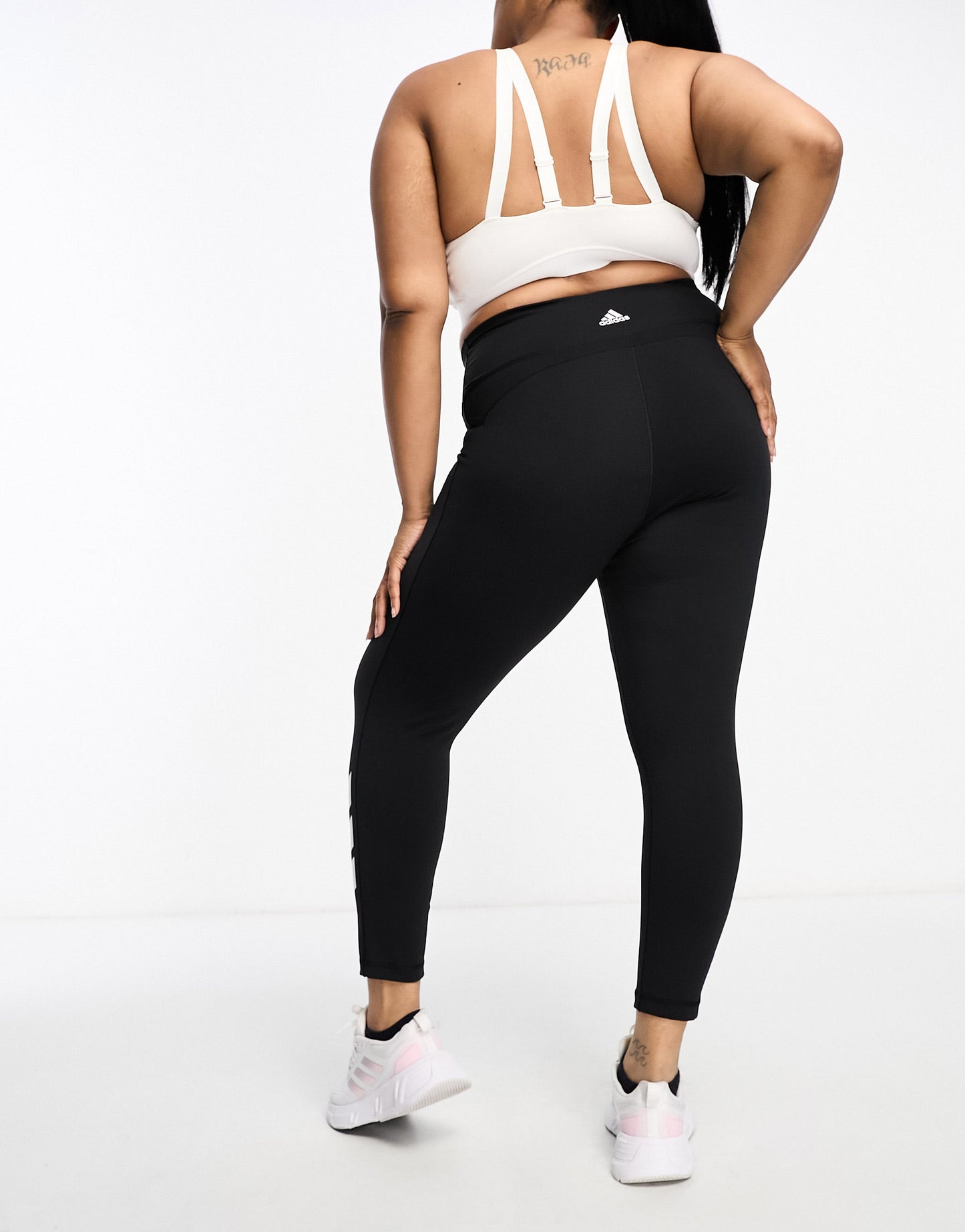 adidas Training Plus 3 BAR leggings in black