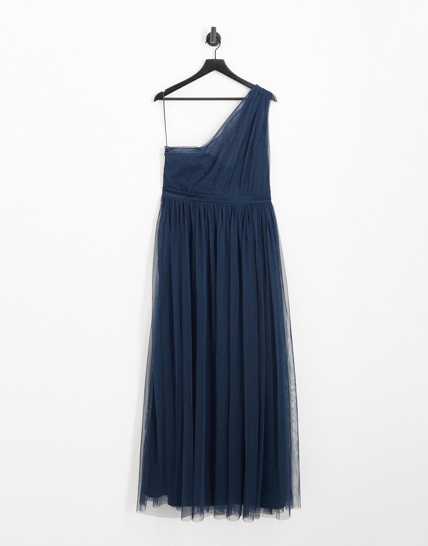 Anaya With Love Plus Bridesmaid tulle one shoulder maxi dress in navy