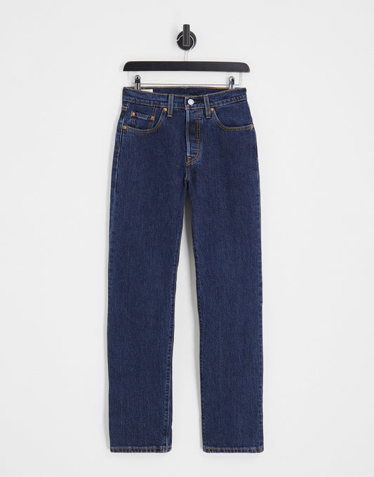 Levi's 501 high rise straight leg crop jeans in indigo