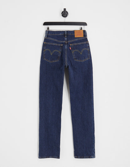 Levi's 501 high rise straight leg crop jeans in indigo