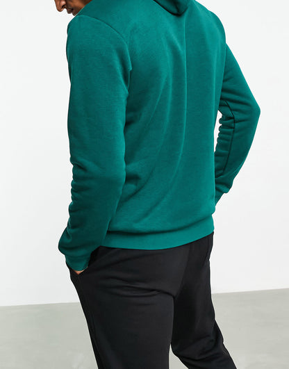 adidas Training fleece hoodie with colour block pocket in dark green