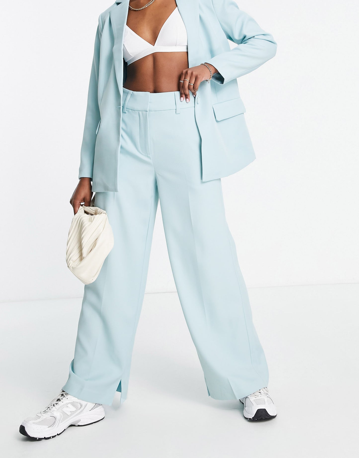 Y.A.S wide leg trouser co-ord in pale blue