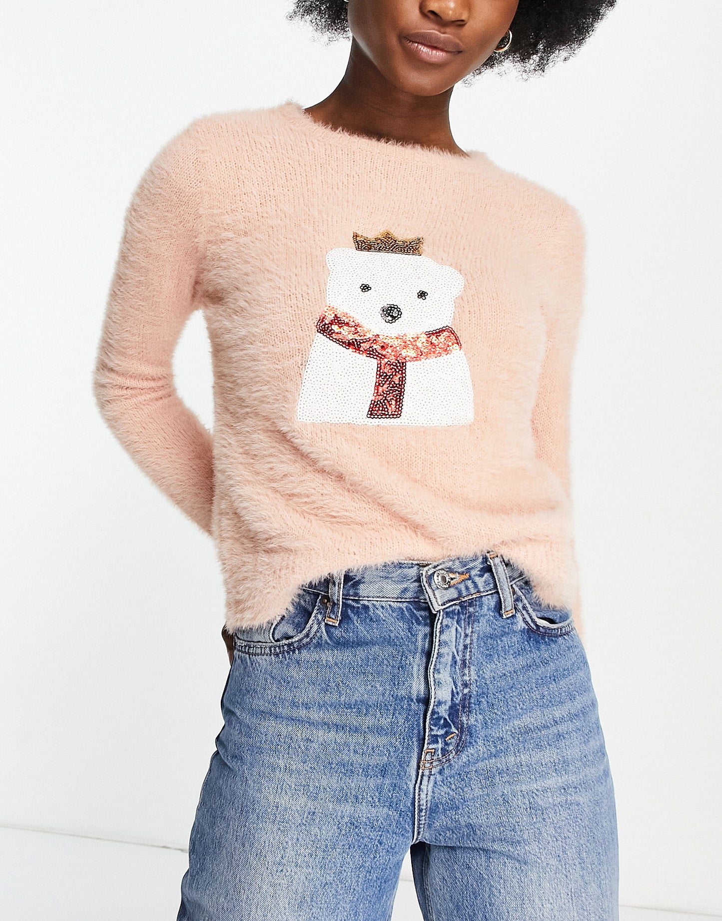 Brave Soul fluffy polar bear christmas jumper