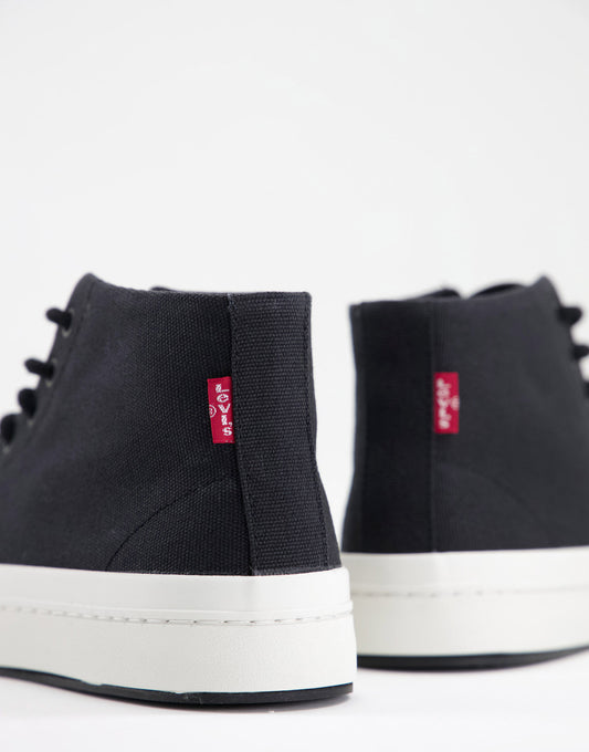 Levi's hi top canvas tab logo shoe in black